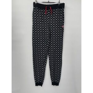 True Religion XL Jogger Sweatpants Kids Black All Over‎ Horseshoe Logo Print